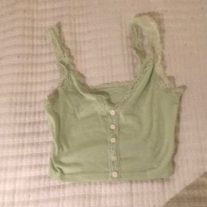 Me to we mint green cropped tank top size XS